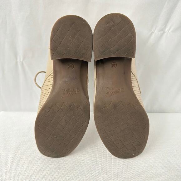 Dansko Shoes Womens 5.5-6 US Louise Beige Cream Perforated Block Heel Lace Up 36 - Picture 12 of 12